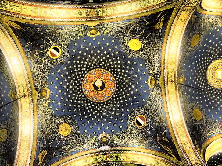 church, ceiling, basilica of the agony, church of all nations, gethsemane, israel, mount of olives