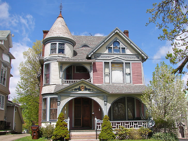 Mansfield, Richland megye, Ohio, ház, ingatlan, épület, Front