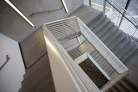 tangga, tangga, langkah-langkah, pendakian, tangga, beton, arsitektur