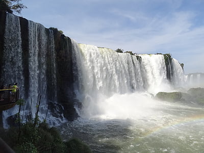 catarata, lado, Brasil, cascada, naturaleza, Río, agua