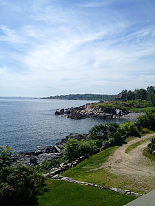 Ensenada, Costa, Isla, mar, Maine, Ver, paisaje