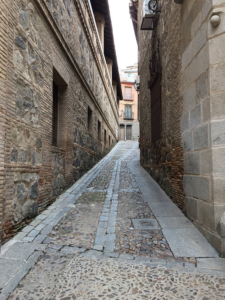 carreró, Toledo, arquitectura, Espanya, estrets, carrer, ciutat