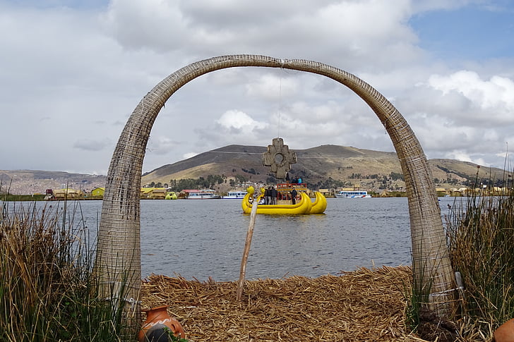 Lake, Titicaca, Peru, Barca, Opprinnelig, titiqaqa, Andes