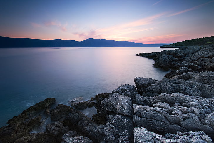 mare, oceano, acqua, onda, natura, rocce, orizzonte