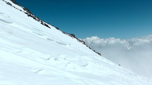 Elbrus, góry, śnieg, Alpinizm, Wysokość, Słońce, skały Pastukhov