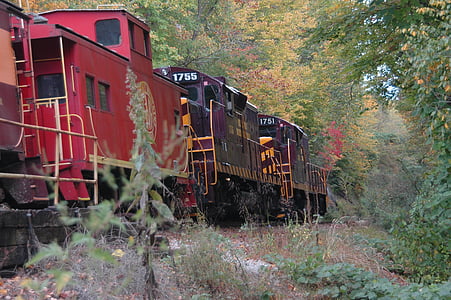 červený vlak, vlak, sledovať, preprava, preprava, lišta, tranzit