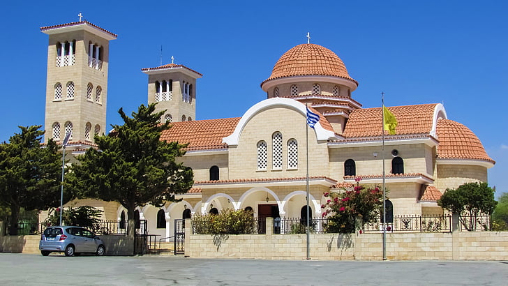 Cypern, Tyresö, Ayios rafael, kyrkan, ortodoxa, arkitektur, kloster