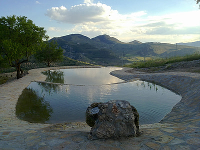 Granada, Espanha, montanhas, cênica, paisagem, piscina, água