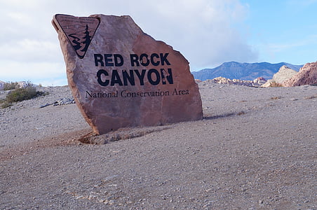red rock, canyon, nevada, utah, united states, sign, national conservation area