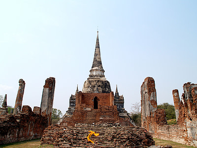 Ayutthaya, Thailand, etnicitet, skulptur, orientalisk, resor, staty