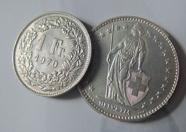 Suiza francos, Franco suizo, dinero, valor, wertanlage, monedas, metal