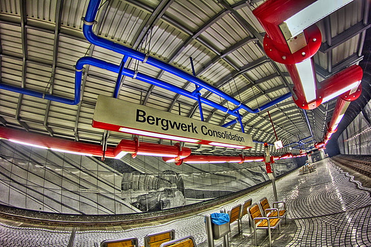 Gelsenkirchen, metra, tramwaj, Bogestra, Przystanek, Zeche consol