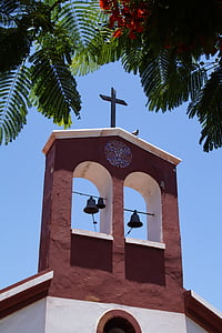 templom, Spanyolország, Tenerife, kápolna, santa cruz, harangok, harangláb