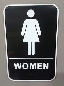 moteris, vonios kambarys, moteris, simbolis, ženklas