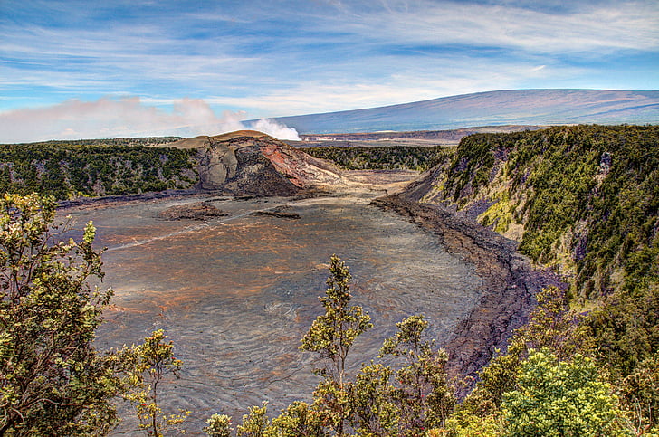 Kilauea iki krater, Hawaii, HDR, büyük ada, Milli Parkı, Volkan, volkanlar