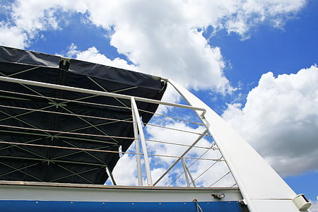 garde-corps et le toit du navire de croisière, balustrade, blanc, dispositif de retenue pour, pont supérieur, toit, couvrant