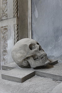 hộp sọ, tác phẩm điêu khắc, đá, nghĩa trang, sinh tử, con số, bức tượng