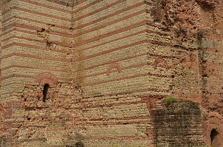 ruina, térmica de Kaiser, romano, Trier, pared, arquitectura, historia