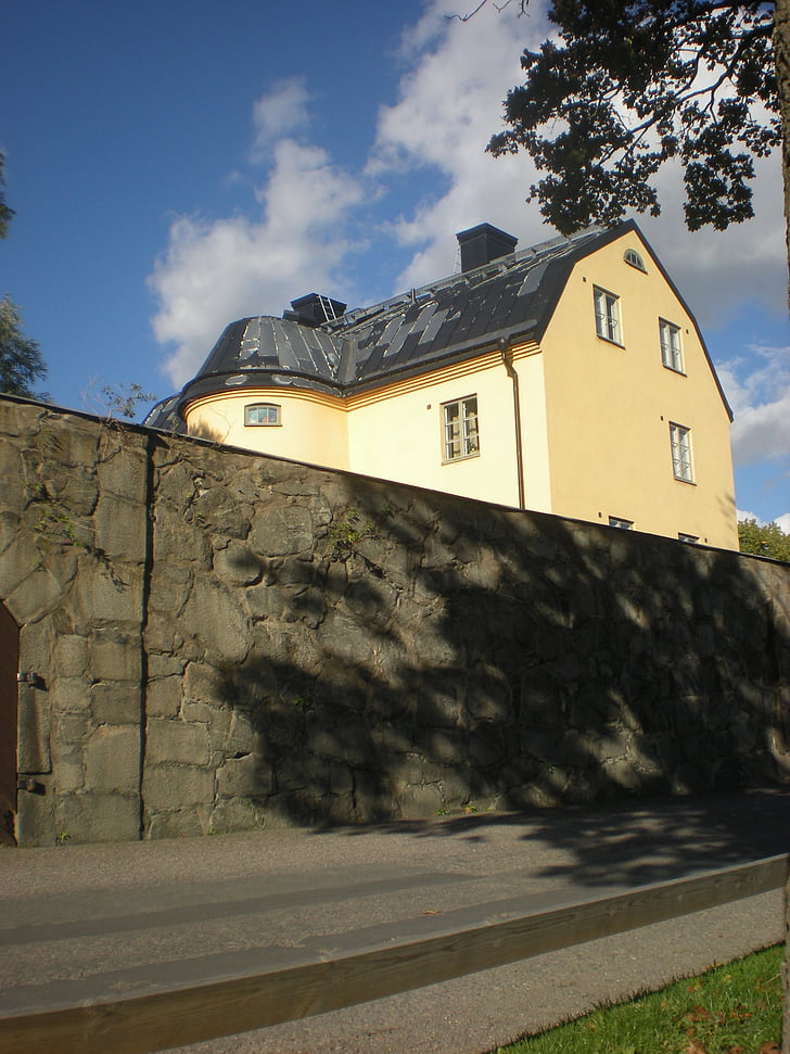监狱, 墙上, långholmen, 斯德哥尔摩, 房子, 建筑