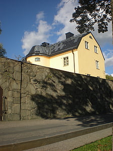 věznice, zeď, vězení Långholmen, Stockholm, dům, Architektura