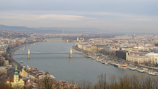 Budapest, Hongria, ciutat, Ciutats, cel, núvols, urbà