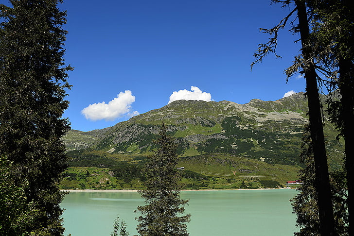 Tyrol, Panorama, Kaunertal, Göl, dağ