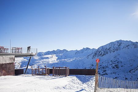 salju, Gunung, Ski, Andorra, musim dingin, dingin, pemandangan bersalju