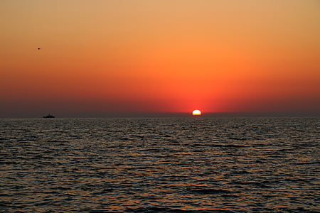 Soczi, morze, Morze Czarne, zachód słońca, cisza, niebo, Słońce