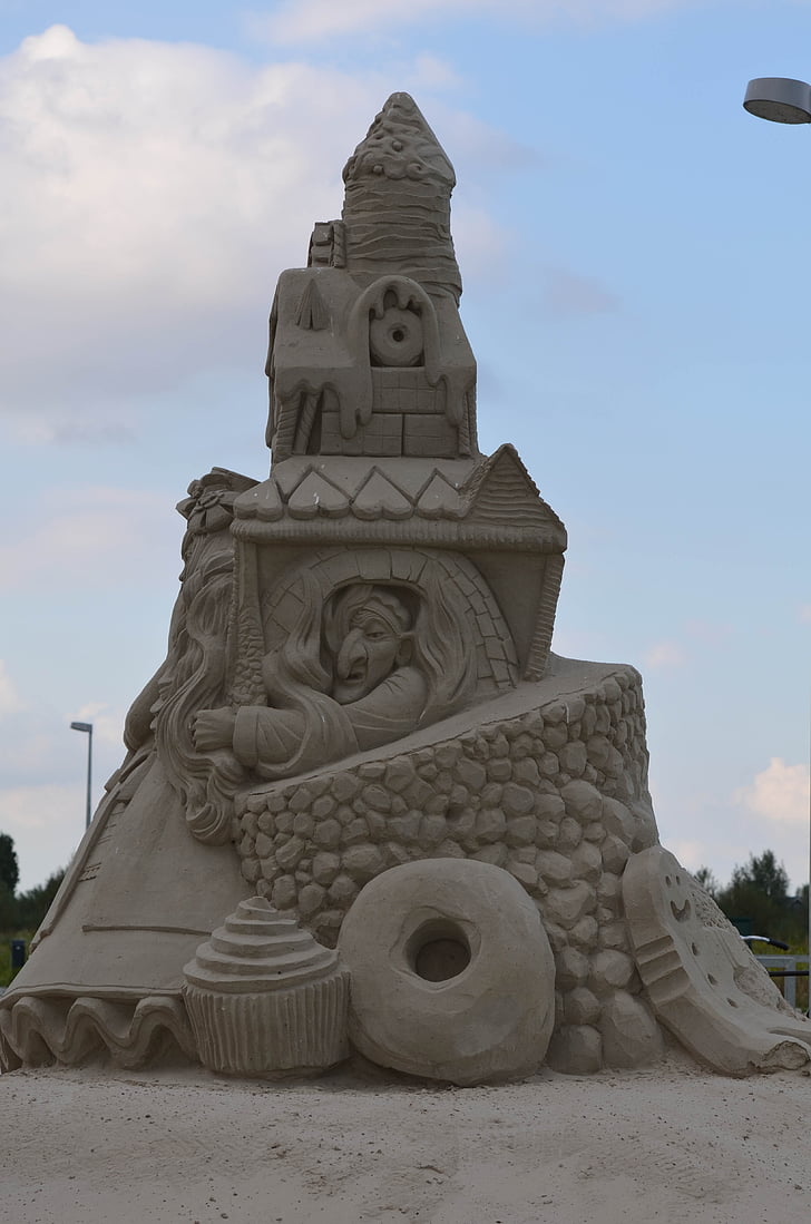 Sandskulpturen, Strukturen des Sandes, Geschichten aus sand, Märchen Sand Skulptur