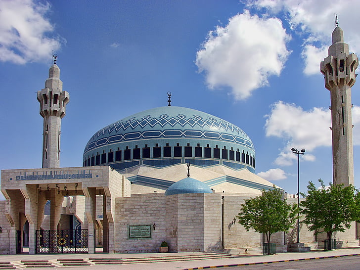 Amman, Jordan, blå moské, arkitektur, vartegn, religion, bygning