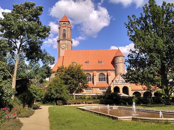 Darmstadt, Hesse, Đức, St paul's church, Paulus space, Nhà thờ, tin lành