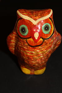 owl, colorful, color, wood, bird, decoration, figure