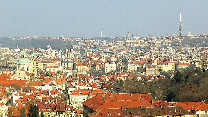 Prague, kapitāls, Panorama, Čehija, skats, Praha