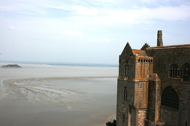 Mont saint-michel, Abdij, Normandië, Frankrijk, Middeleeuwen, middeleeuwse architectuur