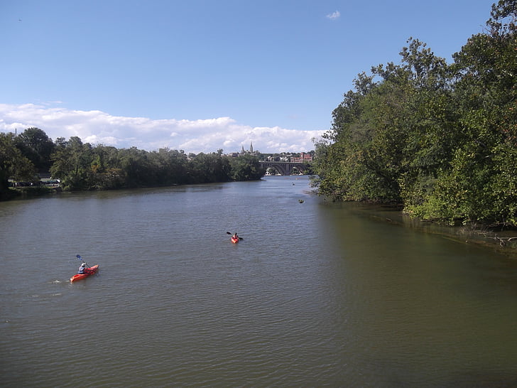 kayak, Río, Georgetown, agua, kayak, barco