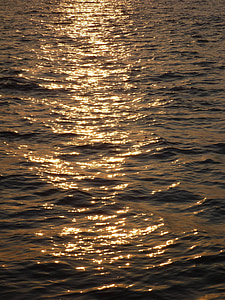 zachód słońca, morze, wody, fale, spokoju, Reflexions, wsady