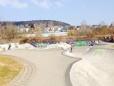 pattinaggio, treno, Sport, bambini, bici, escursioni in bicicletta, Tuttlingen