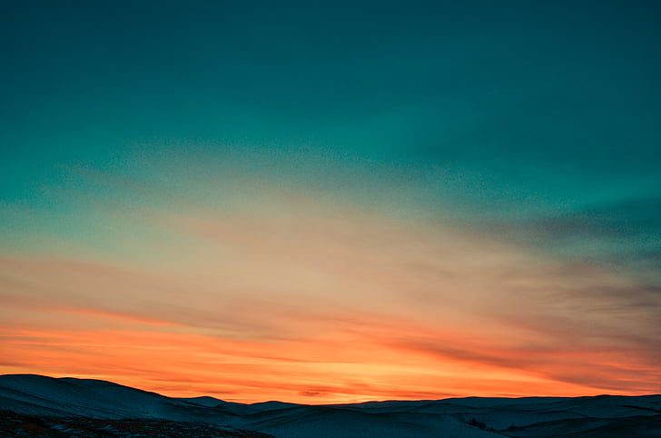 dawn, dusk, hills, horizon, mountains, nature, sky