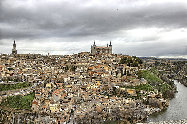 Toledo, Tajo, Castilla, Espagne, monuments, architecture, patrimoine