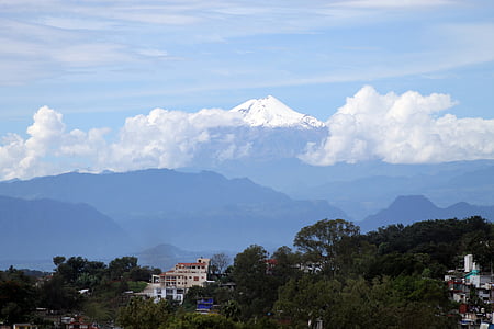 Пико де orizaba, Веракрус, Мексико, небе, пейзажи, планински, облак