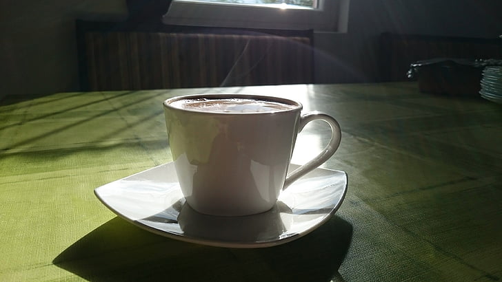caffè, caldo, mattina, Coppa, bere, calore - temperatura, tavolo