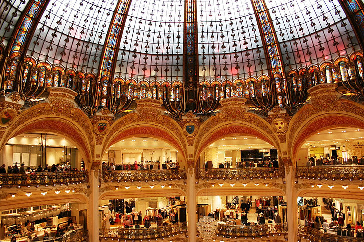 Galeri Lafayette, Lafayette, Arcos, kubah, Paris