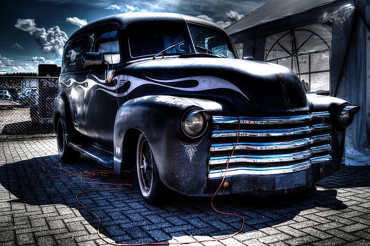 Oldtimer, bil, klassisk bil, gamle, Vintage bil, svart, luksus
