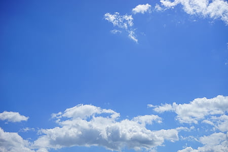 núvols d'estiu, cel, núvols, blanc, blau, dia d'estiu