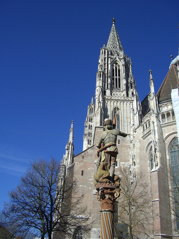 Katedrála Ulm, Gotická, budova, kostel, věž, Architektura, George wells