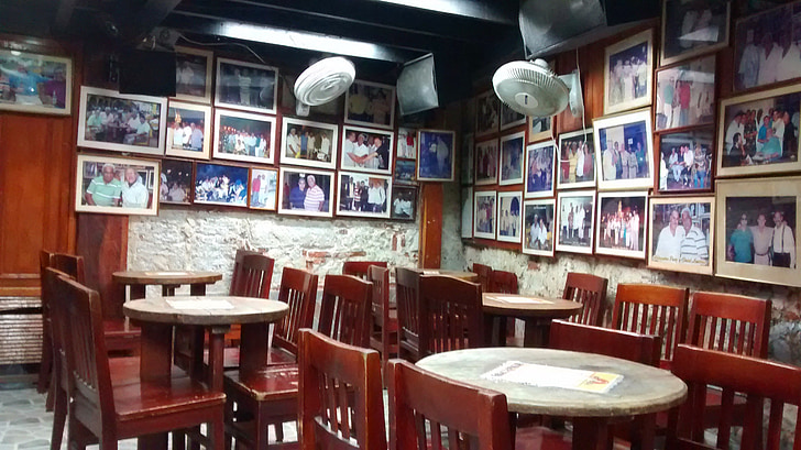 restaurante, Pub, bar, retro, Cartagena, Colombia, tabla