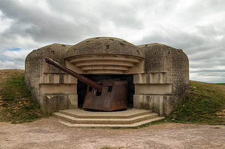 d-Day, longues-сюр-Мер, атлантическа стена, Нормандия, Франция, оръдия, батерия