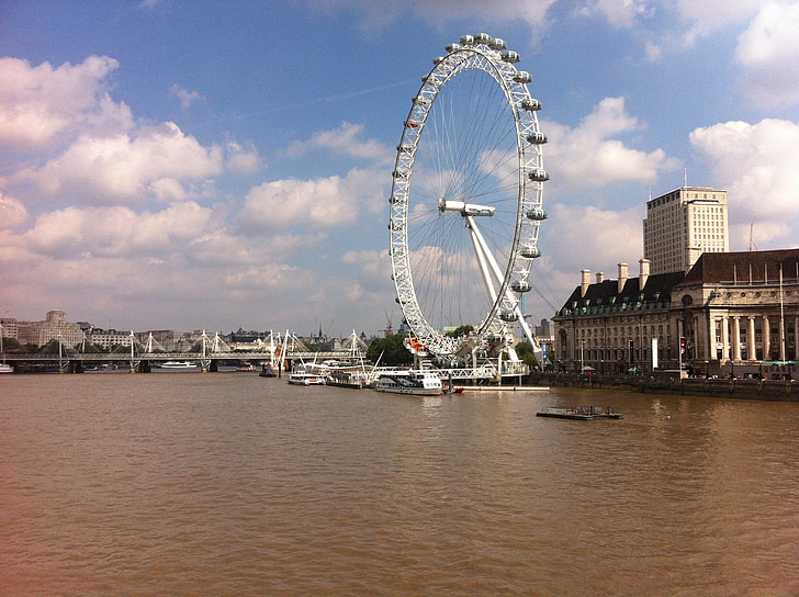 London eye, London, Themsen