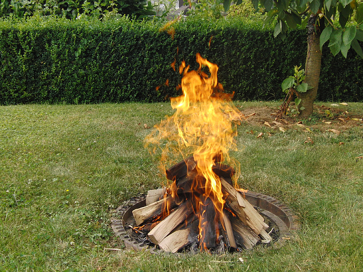 graella de foc, barbacoa, llar de foc, foc, jardí, Kindle, foc de fusta