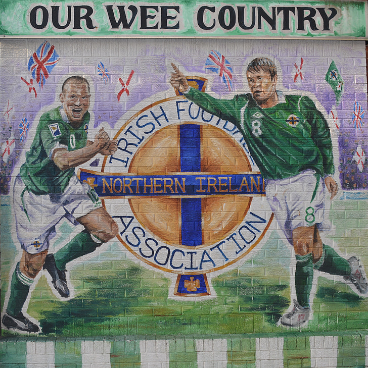 northern ireland, football, mural, belfast